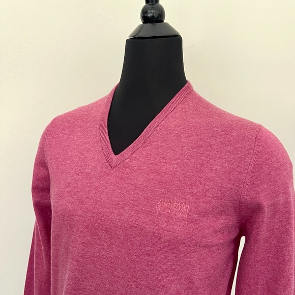 New Armani Collezioni V neck Pink Sweater L size - Picture 4 of 7